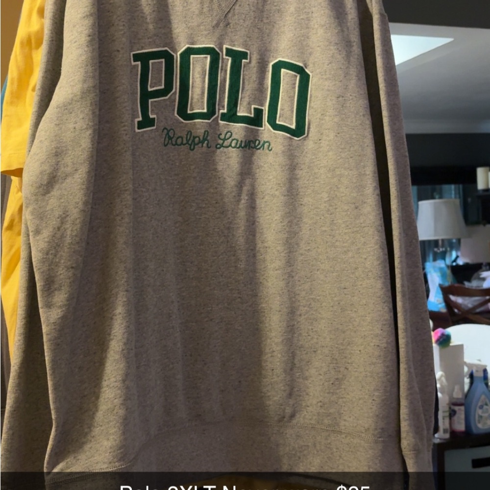 Polo by Ralph Lauren Gray Sweatshirt with Green Logo